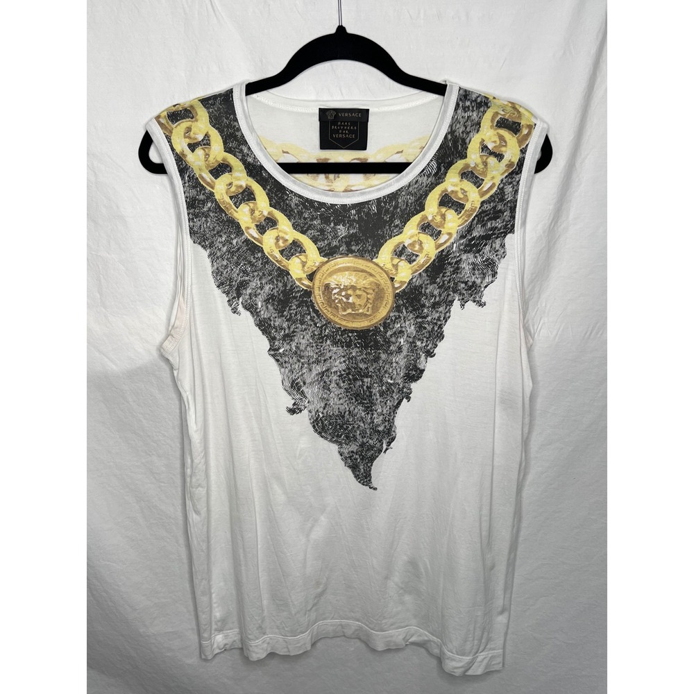 Versace x Haas Brothers Men's Chain Print Tank Top S Made Italy LIMITED EDITION